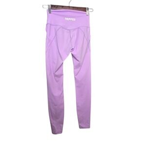 Repped High Waist Leggings with Pockets Workout Gym Fitness Purple Small